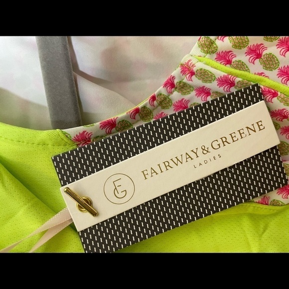 Fairway and Greene Women's Aloha Aria pineapple sleeveless top - Picture 8 of 8